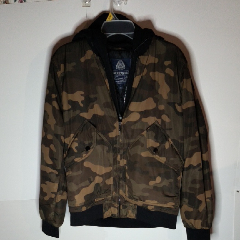 American Rag CIE  Men's Camouflage Winter Jacket  With Hood